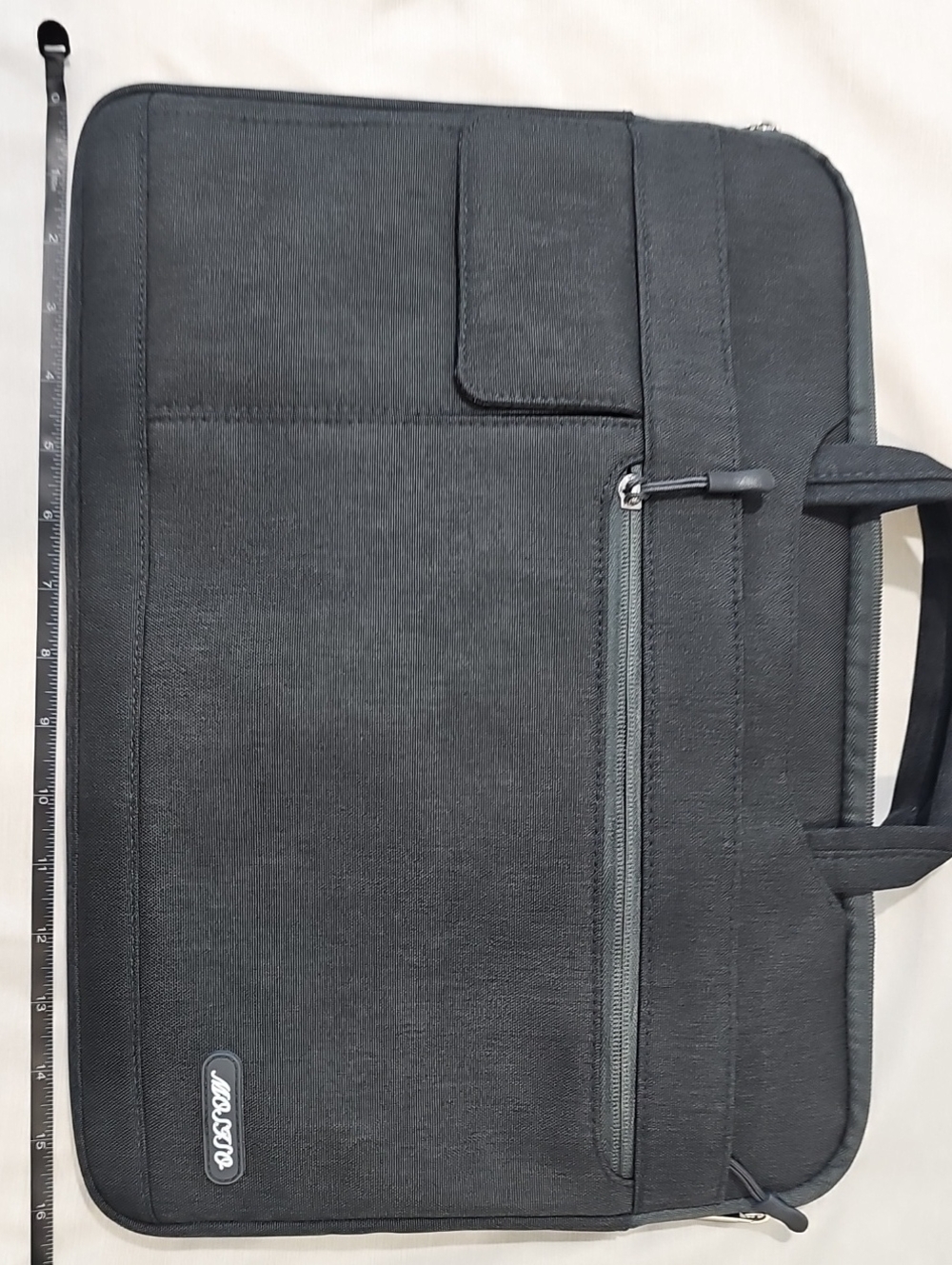 POLOGG Black Laptop Briefcase with Front Zip Pocket